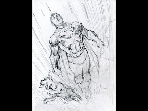 SUPERMAN and KRYPTO (like) Livestream SKETCHING thumbnail