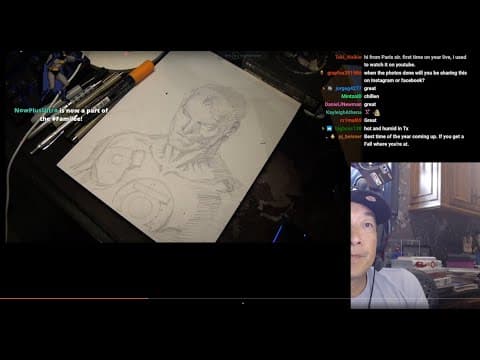 How to Draw Green Lantern while checking out some older sketchwork #60for60Art Stream with Jim Lee - thumbnail