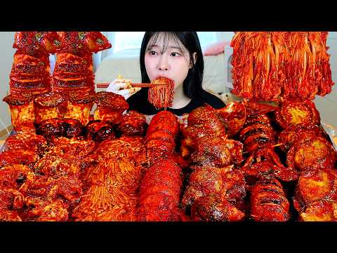 ASMR MUKBANG| 직접 만든 매운 대왕 버섯 해물찜 씨푸드 보일 (랍스터, 새우, 오징어, 전복) 먹방 & 레시피 SEAFOOD BOIL EATING thumbnail