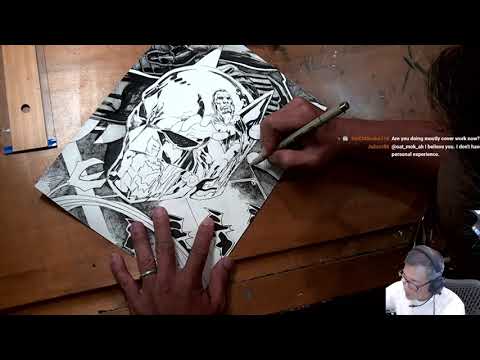 NEXT BATMAN! Jace Fox DC Comics Art Stream with Jim Lee...sketches for BINC Part 2 of 2 thumbnail